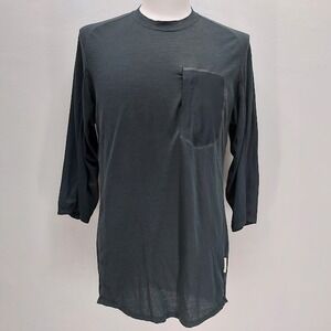 Norrona Skibotn Wool 3/4 T-Shirt Men's Medium Caviar Black MTB Technical Top